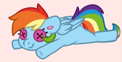 Size: 1315x675 | Tagged: safe, artist:spoopygander, derpibooru import, rainbow dash, pegasus, pony, button eyes, cute, smiling, solo, underhoof, ych result