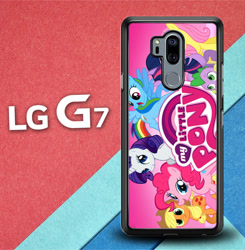 Size: 1255x1280 | Tagged: safe, derpibooru import, applejack, fluttershy, pinkie pie, rainbow dash, rarity, spike, twilight sparkle, dragon, earth pony, pegasus, pony, unicorn, case, cellphone, female, lg, lg g7, lg thinq, mane six, mare, my little pony logo, phone, smiling