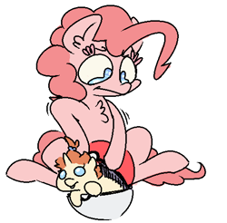 Size: 503x495 | Tagged: safe, artist:nobody, pinkie pie, pumpkin cake, earth pony, pony, pokéball, pokémon