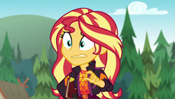 Size: 1920x1080 | Tagged: safe, screencap, sunset shimmer, better together, equestria girls, sunset's backstage pass!, music festival outfit, solo