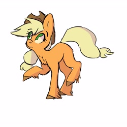 Size: 3200x3200 | Tagged: safe, artist:dashprince, applejack, earth pony, pony, blank flank, solo, unshorn fetlocks