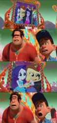 Size: 611x1309 | Tagged: safe, edit, screencap, applejack, rarity, equestria girls, .psd available, exploitable meme, female, fix-it felix jr., image macro, lesbian, meme, otp, rarijack, screencap comic, shipping, sugar rush, wreck-it ralph