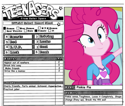 Size: 1043x885 | Tagged: safe, pinkie pie, equestria girls, reference sheet, rpg, teenagers from outer space
