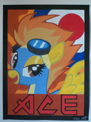 Size: 3000x4000 | Tagged: safe, artist:iceroadlion, derpibooru import, spitfire, heavy metal, painting, poster, solo