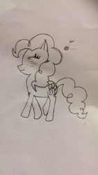 Size: 541x959 | Tagged: artist needed, safe, pinkie pie, earth pony, pony, grayscale, monochrome, solo, traditional art