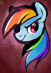 Size: 517x746 | Tagged: safe, artist:dotkwa, derpibooru import, rainbow dash, pegasus, pony, bust, female, mare, solo