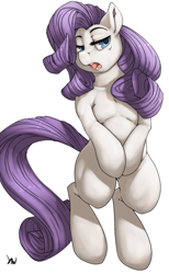 Size: 629x1020 | Tagged: safe, artist:violise, rarity, pony, unicorn, pinup, simple background, solo, white background