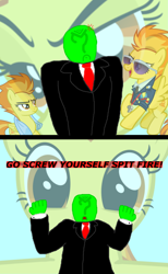 Size: 2000x3250 | Tagged: safe, artist:barbra, derpibooru import, spitfire, oc, oc:anon, comic, cross-popping veins