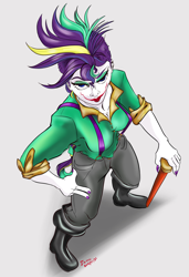 Size: 2400x3500 | Tagged: safe, artist:firimil, rarity, human, alternate hairstyle, clothes, costume, halloween, holiday, humanized, punk, raripunk, the joker