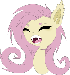 Size: 1095x1177 | Tagged: safe, artist:candy-vanity, fluttershy, bat pony, pony, bust, eyes closed, flutterbat, simple background, solo, transparent background