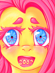 Size: 4500x6000 | Tagged: safe, artist:awkwardlyanonymous, fluttershy, pegasus, pony, absurd resolution, bust, cute, looking at you, milestone, portrait, solo, surprised, watchers