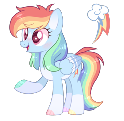 Size: 1280x1254 | Tagged: safe, artist:jisootheartist, artist:lazuli, derpibooru import, rainbow dash, pegasus, pony, alternate design, base used, female, mare, one hoof raised, simple background, transparent background