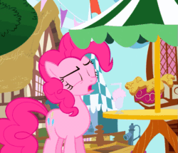 Size: 629x540 | Tagged: safe, screencap, pinkie pie, earth pony, pony, griffon the brush off, animated, cropped, cute, diapinkes, female, gif, hiding, mare, open mouth, solo