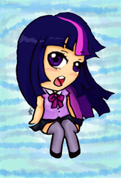 Size: 615x906 | Tagged: safe, artist:terpa-apret, derpibooru import, twilight sparkle, human, chibi, humanized, pixiv, solo