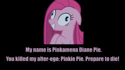 Size: 1600x900 | Tagged: safe, pinkie pie, earth pony, pony, inigo montoya, my name is inigo montoya, pinkamena diane pie, prepare to die, reference, the princess bride, you killed my father