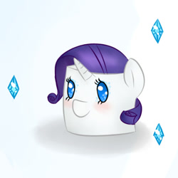 Size: 500x500 | Tagged: safe, artist:mokychan, rarity, cute, food, marshmallow, raribetes, rarity is a marshmallow, solo