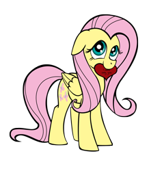 Size: 3284x3422 | Tagged: safe, artist:tsand106, part of a set, fluttershy, pegasus, pony, bronybait, heart, mouth hold, solo, valentine