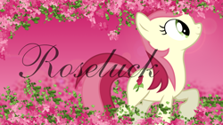 Size: 1920x1080 | Tagged: safe, artist:delectablecoffee, artist:fmalim08, derpibooru import, edit, roseluck, pretty, rose, vector, wallpaper, wallpaper edit