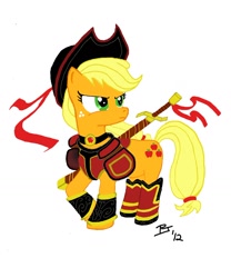 Size: 1250x1501 | Tagged: safe, artist:igotastewgoing, applejack, earth pony, pony, crossover, fighter, final fantasy, solo