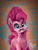 Size: 524x696 | Tagged: safe, artist:sugarheartart, pinkie pie, earth pony, pony, grin, solo, uncanny valley, watermark