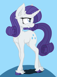 Size: 1462x1951 | Tagged: safe, artist:paskanaakka, derpibooru exclusive, rarity, pony, unicorn, abstract background, chest fluff, colored hooves, ear fluff, eyeshadow, female, grumpy, makeup, mare, solo, unshorn fetlocks