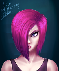 Size: 1800x2150 | Tagged: safe, artist:elzzombie, pinkie pie, human, humanized, pinkamena diane pie, solo