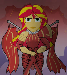 Size: 900x1000 | Tagged: safe, artist:mashoart, sunset shimmer, equestria girls, armor, big lips, commander