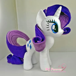 Size: 1417x1417 | Tagged: safe, artist:moggymawee, rarity, irl, photo, plushie, solo