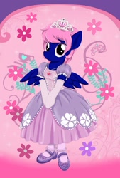 Size: 1600x2371 | Tagged: safe, artist:avchonline, derpibooru import, oc, oc only, oc:threadwing, anthro, pegasus, canterlot royal ballet academy, clothes, crossdressing, disney, disney princess, dress, gloves, jewelry, male, mary janes, necklace, pantyhose, pegasus oc, princess, princess dress, princess shoes, princess sofia, regalia, shoes, stallion, tiara, wings