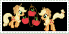 Size: 100x50 | Tagged: safe, artist:babysmother, applejack, earth pony, pony, animated, cutie mark, desktop ponies, deviantart stamp, pixel art, simple background