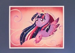 Size: 1024x729 | Tagged: safe, artist:abbystarling, derpibooru import, twilight sparkle, twilight sparkle (alicorn), alicorn, pony, element of magic, female, mare, rainbow power, solo