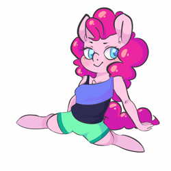 Size: 4000x4000 | Tagged: safe, artist:adroitart, pinkie pie, anthro, unguligrade anthro, clothes, solo