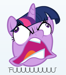 Size: 453x514 | Tagged: safe, artist:mikesouthmoor, derpibooru import, twilight sparkle, faic, meme, rage face, reaction image, simple background, solo