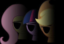 Size: 7175x4998 | Tagged: safe, artist:wsd-brony, applejack, fluttershy, twilight sparkle, earth pony, pegasus, pony, absurd resolution, applefreddy, applefreddy fazjack's pizzeria, bonnie, chica, chicashy, fnaf 2, freddy fazbear, twilightbonnie