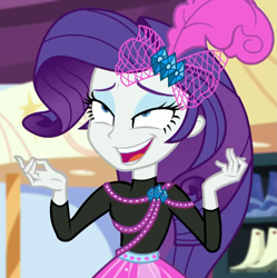 Size: 1437x1440 | Tagged: safe, screencap, rarity, better together, display of affection, equestria girls, clothes, faic, majestic as fuck, solo