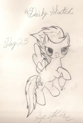 Size: 1091x1603 | Tagged: safe, artist:silversthreads, derpibooru import, spitfire, pegasus, pony, daily sketch, female, mare, sketch, solo, traditional art