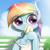 Size: 1900x1900 | Tagged: safe, artist:phoenixrk49, derpibooru import, rainbow dash, pegasus, pony, bench, bust, chest fluff, clothes, cute, dashabetes, ear fluff, eye clipping through hair, female, food, ice cream, jewelry, mare, necklace, shoulder fluff, solo