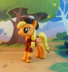 Size: 807x855 | Tagged: safe, artist:krowzivitch, applejack, earth pony, pony, 3d, braided tail, craft, figurine, hat, pirate, sculpture, solo