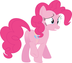 Size: 3593x3160 | Tagged: safe, artist:porygon2z, pinkie pie, earth pony, pony, butt, female, mare, plot, simple background, solo, transparent background, vector