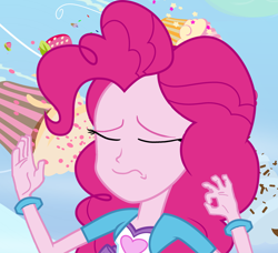 Size: 800x728 | Tagged: safe, artist:pinkiepiemike, pinkie pie, equestria girls, meme, pacha, solo, when x just right