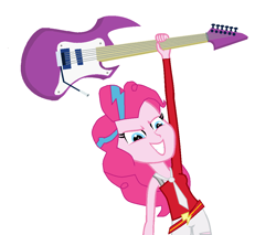 Size: 1078x918 | Tagged: safe, pinkie pie, thunderbass, equestria girls, clothes, guitar, rock (music), solo