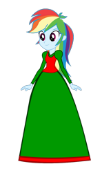 Size: 550x930 | Tagged: safe, artist:cartoonmasterv3, derpibooru import, rainbow dash, human, equestria girls, christmas, clothes, holiday, long dress, long skirt, simple background, skirt, solo, transparent background, vector