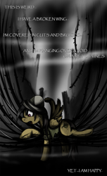 Size: 607x1000 | Tagged: safe, artist:jamescorck, daring do, solo, sweat, text, vine