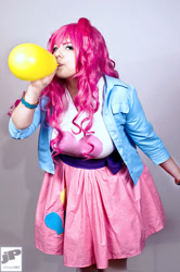 Size: 636x960 | Tagged: safe, artist:robinyume, pinkie pie, human, equestria girls, balloon, clothes, cosplay, costume, equestria girls outfit, irl, irl human, photo, solo