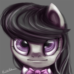 Size: 800x800 | Tagged: safe, artist:esuka, octavia melody, earth pony, pony, black mane, female, gray coat, mare, solo, uncanny valley