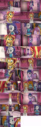 Size: 3836x11828 | Tagged: safe, artist:fazbearsparkle, rarity, sci-twi, sunset shimmer, twilight sparkle, better together, equestria girls, 3d, carousel boutique, clothes, comic, dialogue, dress, geode of shielding, geode of telekinesis, magical geodes, mirror, source filmmaker, wedding dress