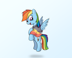 Size: 800x650 | Tagged: safe, artist:m.w., derpibooru import, rainbow dash, pegasus, pony, /mlp/, clothes, cute, female, happy, mare, shirt, simple background, smiling, solo, white background