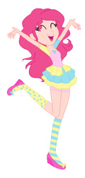 Size: 264x548 | Tagged: safe, artist:rarity-pie, pinkie pie, equestria girls, clothes, dress, humanized, shorts, simple background, solo, white background