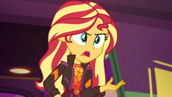 Size: 1920x1080 | Tagged: safe, screencap, sunset shimmer, equestria girls, equestria girls series, sunset's backstage pass!, spoiler:eqg series (season 2), geode of empathy, magical geodes, music festival outfit, solo