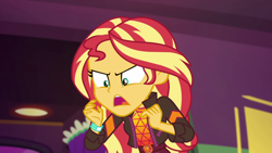 Size: 1920x1080 | Tagged: safe, screencap, sunset shimmer, equestria girls, equestria girls series, sunset's backstage pass!, spoiler:eqg series (season 2), female, geode of empathy, magical geodes, music festival outfit, solo